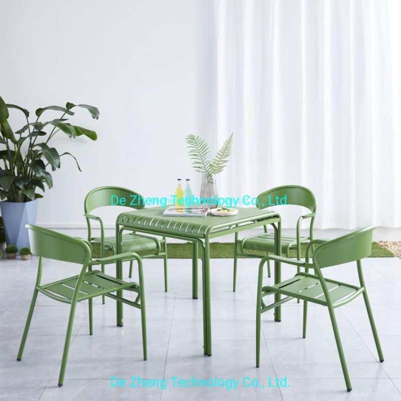 Resort Outdoor Furniture Aluminum Table OEM Garden Furniture Supply Outdoor Table and Chair Set Garden Dining Furniture
