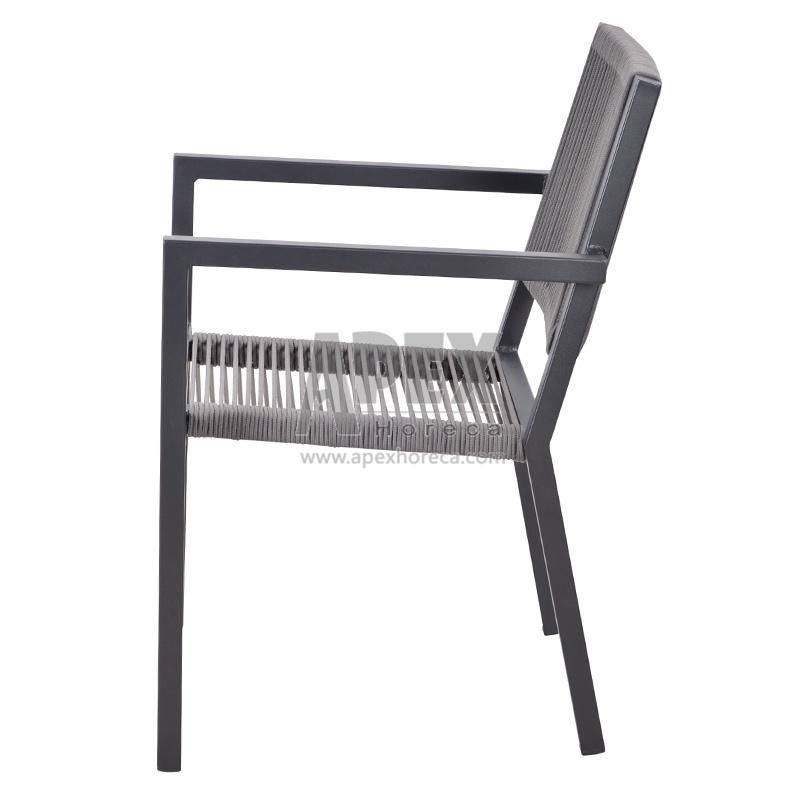 Outdoor Patio Rope Weaving Chair Garden Aluminum Dining Chair