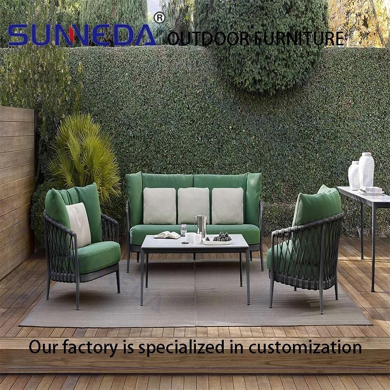 Outdoor Waterproof Metal Woven Modern Sofa Set