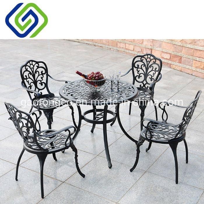Fendias Antique Cast Aluminum 3-Piece Outdoor Garden Furniture Bistro Set in Black, White