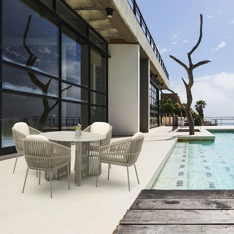 Europe Design Weather Resistant Wicker Rattan Outdoor Chair for Courtyard and Hotel