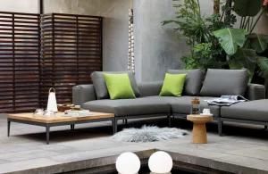 2020 New Outdoor Sofa Teak Courtyard Garden Nordic Hotel Villa Outdoor Terrace B&B Inn Soft Installed Outdoor Sofa