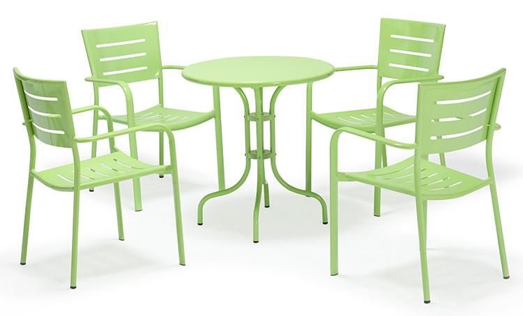 5PCS Aluminum Patio Round Table and Chair Set Outdoor Garden Furniture
