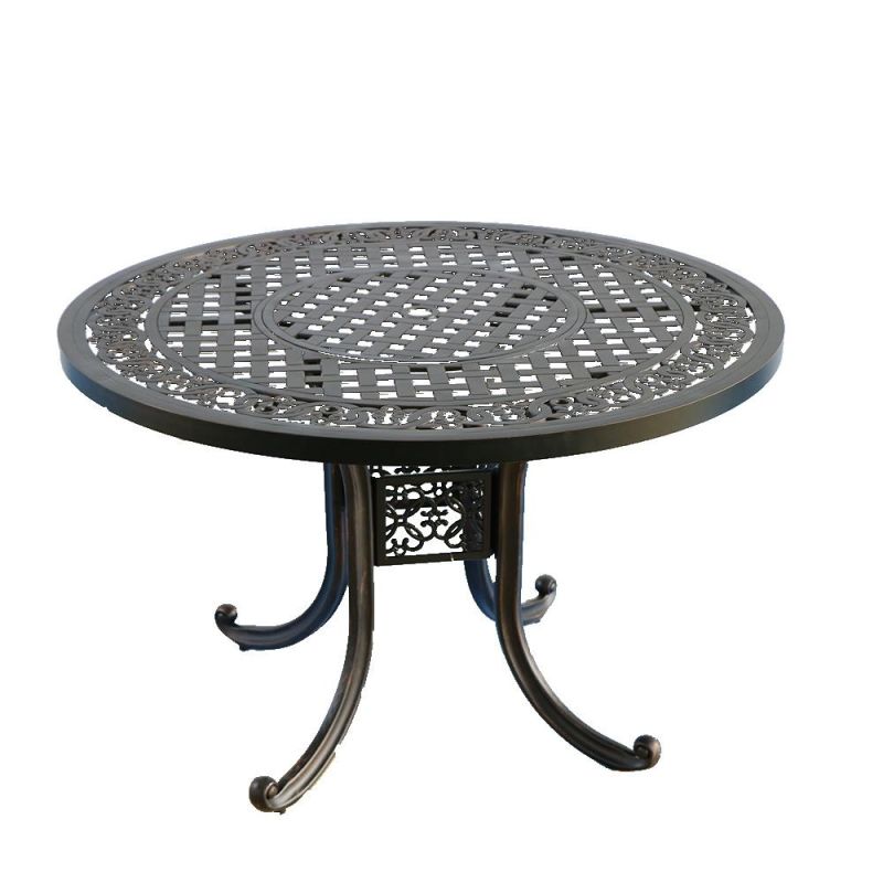 Outdoor Garden Square Table Cast Aluminum Square Patio Dining Table Furniture Set