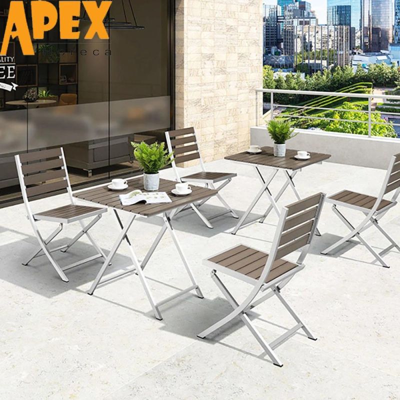 Hot Selling Wooden Outdoor Table Chair Aluminum Frame Furniture Set