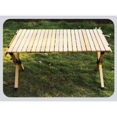 Ae Foldable Folding Timber Top Egg Camping Wood Roll Table