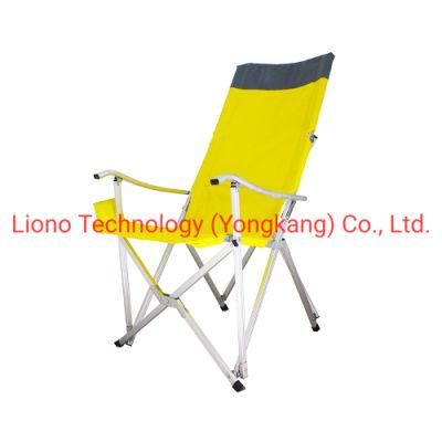 Yellow Aluminium Foldable Fishing Chair with Cup Holder