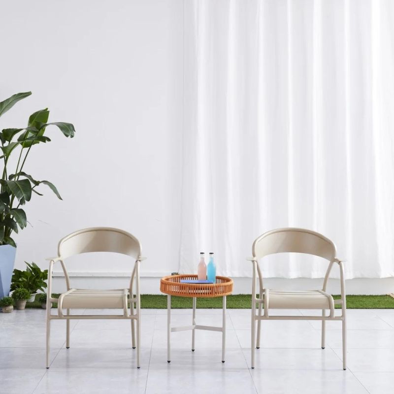 2021 New Design Aluminum Frame Metal Colorful Dining Bar Chairs