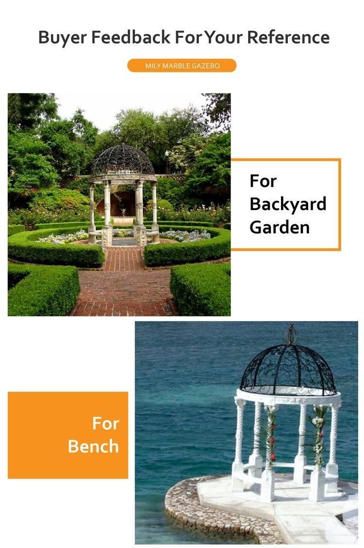 Wholesale Custom Large White Column Marble Gazebo Stone Pavilion