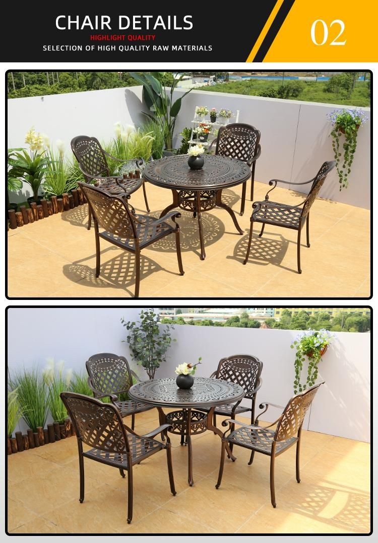Cast Aluminum Table Chair Single/Seat Sofa Set Design Outdoor Garden Furniture