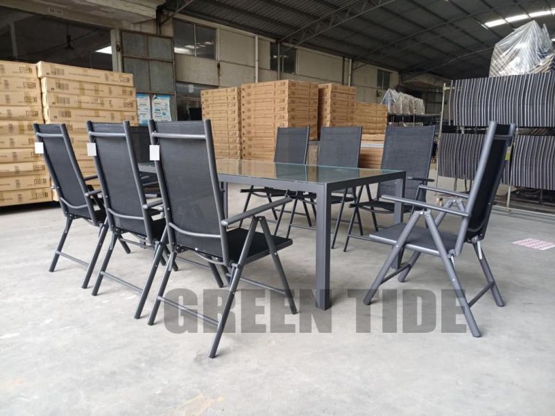 Outdoor Patio Garden Furniture Sets Aluminium Dining Table Sets 9PCS