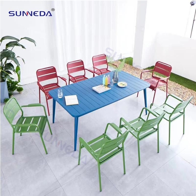 Colorful Outdoor Tables and Chairs with Advanced Welding Technology