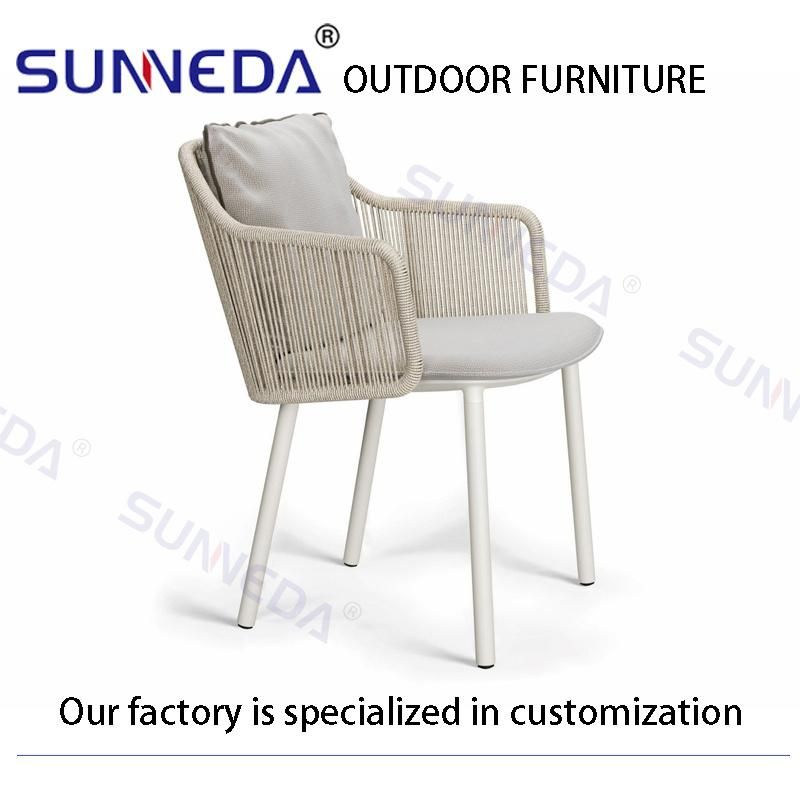 Outdoor Patio Modern Style Aluminum Elegant Chair with Acrylic Cushion