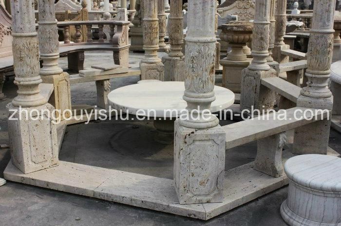 Yellow Natural Marble Garden Gazebo