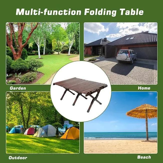 3FT Portable Easy to Store Solid Wood Folding Camping Table