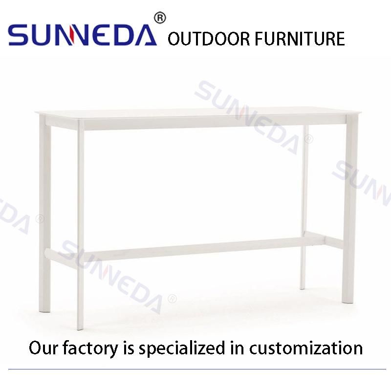 Modern Outdoor Patio Portable Contemporary White Chair with Bar Table
