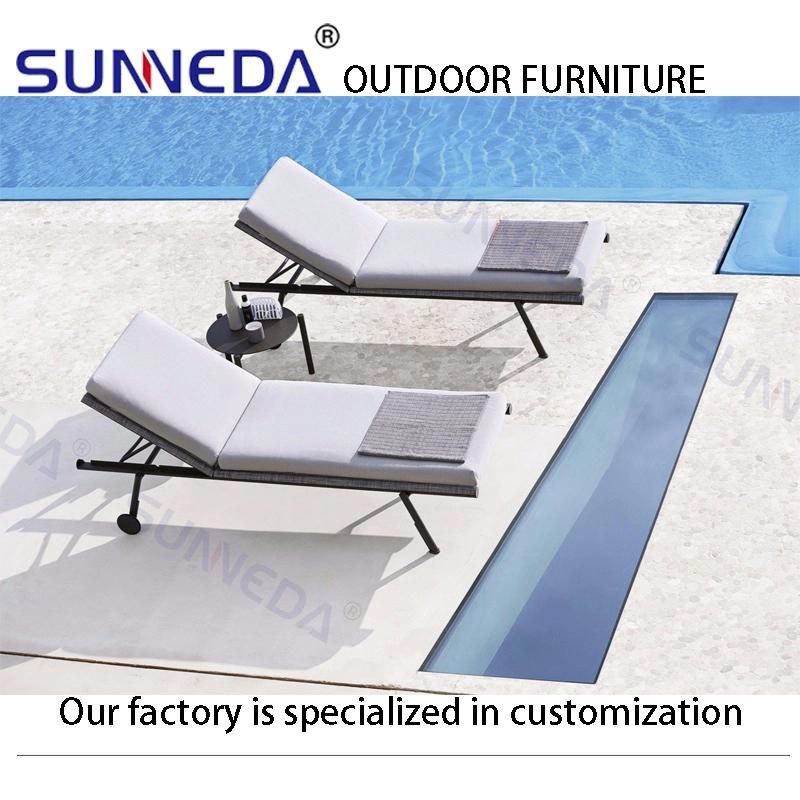 Aluminum Leisure Comfortable Outdoor Resort High-Density Foam Chaise Lounge Furniture