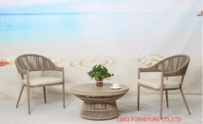 3PCS Aluminum Powder Coating Leisure Rope Table and Chair Set Garden Furniture