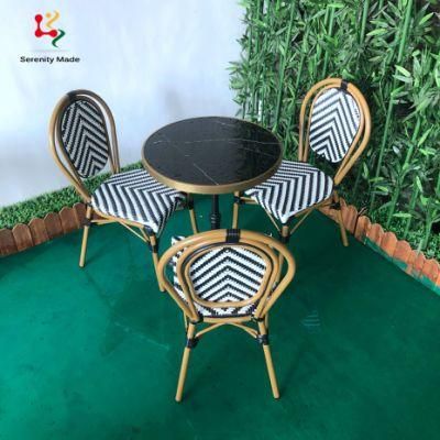 Foshan Factory Price Modern External Aluminium Bistro Rattan Chair