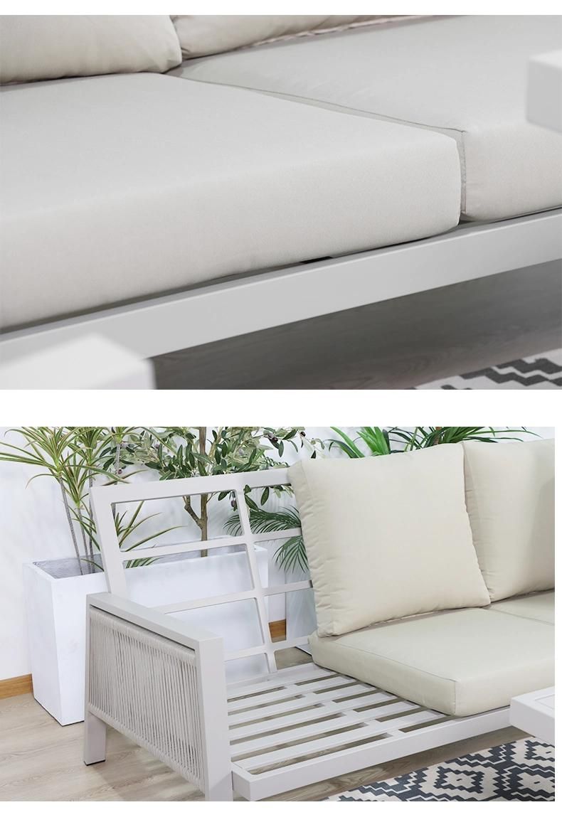 New Aluminium+ Rope Outdoor Sectionals on Sale Garden Furniture Corner Sofa