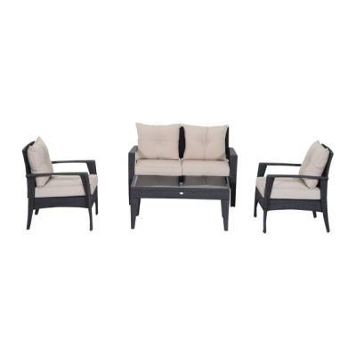 4-Piece Outdoor Rattan Wicker Loveseat and Chair Set (WF-1709304)