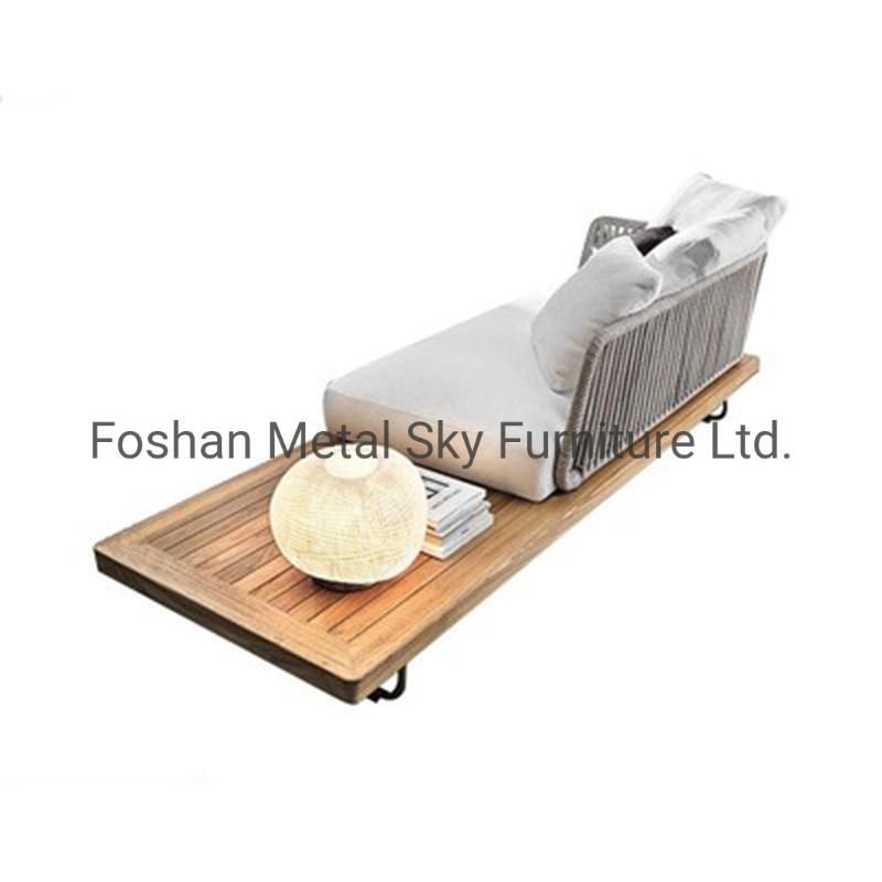 Outdoor Aluminum Wooden Garden Hotel Villa Patio Teak Rope Rattan Sofa