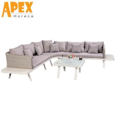 Casual Living Room Outdoor Garden Furniture Waterproof Corner Sofa Set