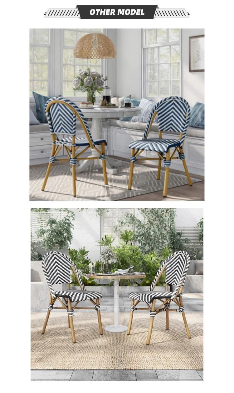 Wholesale Outdoor Balcony Aluminum Bamboo Look Wicker Rattan Chair