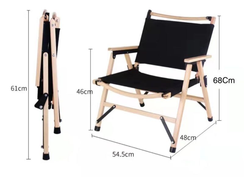 Lightweight Solid Wood Excellent Load-Bearing Capacity with Durable Canvas Fabric Folding Chair