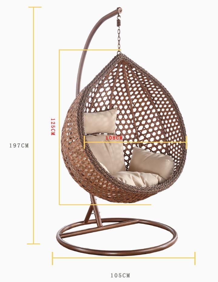 Romance PE Rattan Outdoor Hanging Garden Patio Dormitory Swing Chair
