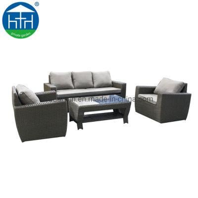 Cheap Outdoor Garden Patio PE Rattan Wicker Sofa in Aluminum Frame