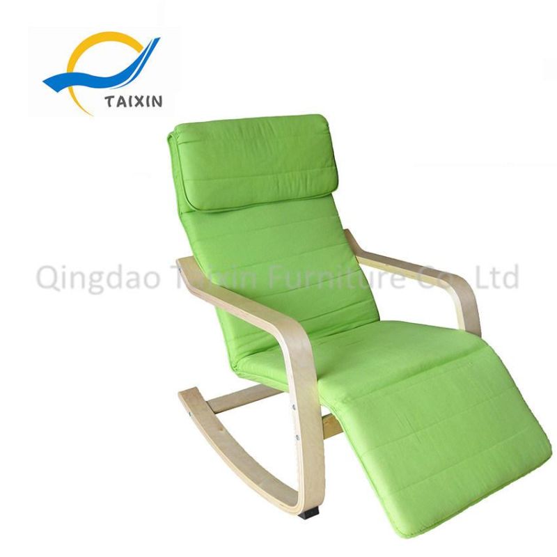 Home Wooden Furniture Rocking Chair with Footrest and Headrest