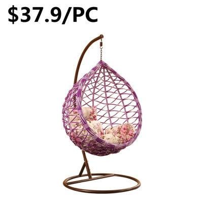 Leisure Outdoor Home Garden Rattan Wicker Cushion Hanging Swing Chair