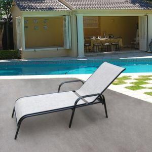 Outdoor Furniture Steel Frame and Sling Fabric Swimming Pool Sunbed Sun Lounger