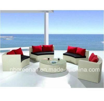 Semi-Round Rattan Outdoor Sectional Garden Sofa Wicker Furniture