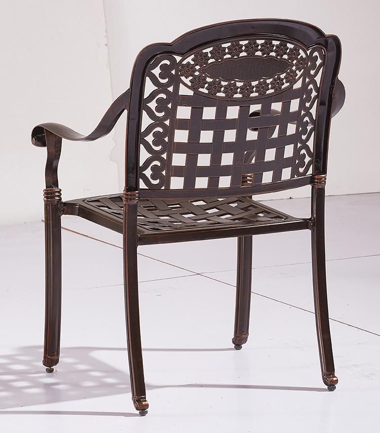 Patio Antique Metal Frame Chair Outdoor Restaurant furniture with 4 Seaters