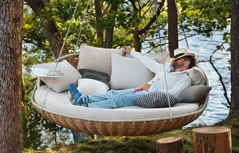 Zhida Home Custom Modern Hotel Garden Outdoor Furniture Villa Rattan Rope Patio Egg Hanging Leisure Swing Chair