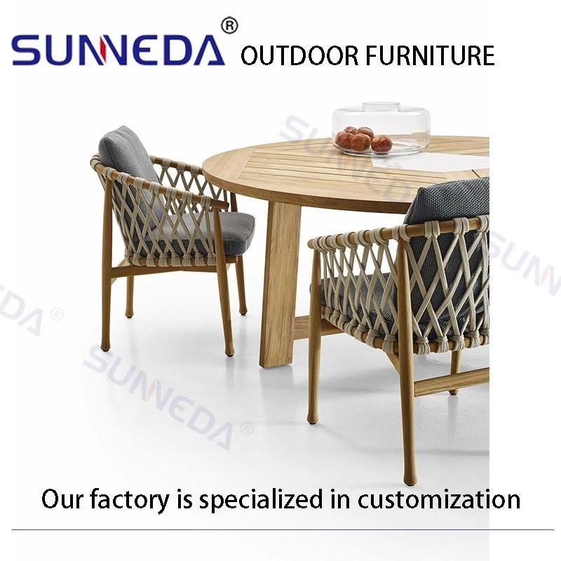 Hotsale Patio Hotel Restaurant Lawnmanor Webbing Weave Garden Armchair Set