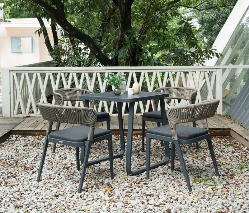Aluminium Frame PE Rattan Outdoor Dining Furniture