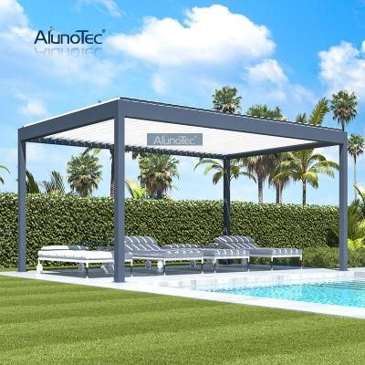 Aluminium Electric Waterproof Garden Opening Louvered Roof Outdoor Patio Gazebo Archs Bioclimatic Pergola with Side Screen