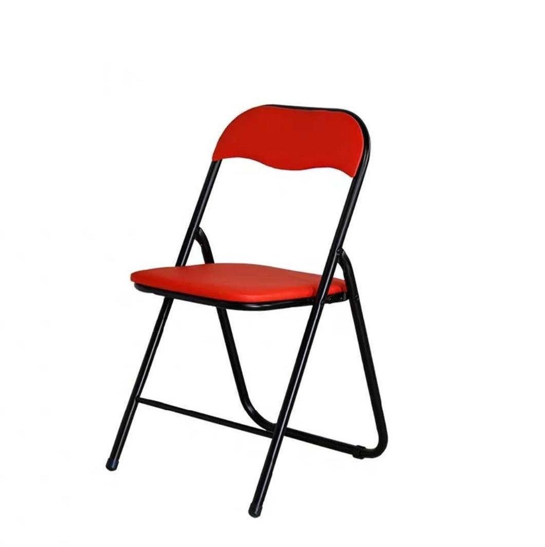 New Outside Padded Seat Metal Leg Portable Plastic Stacking Folding Chair