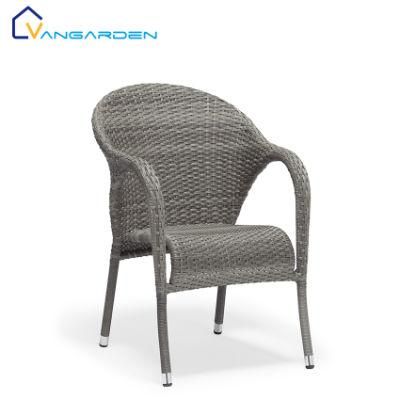 Plastic Rattan Restaurant Chair for The Garden Aluminum with Arms