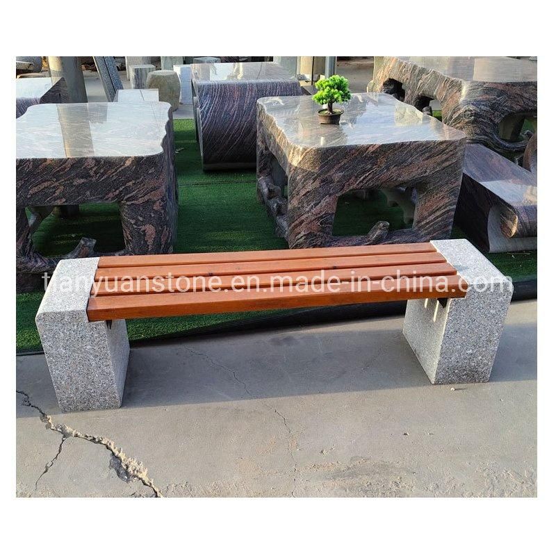 Outdoor Patio Furniture Stone Garden Table and Benches Set Carving