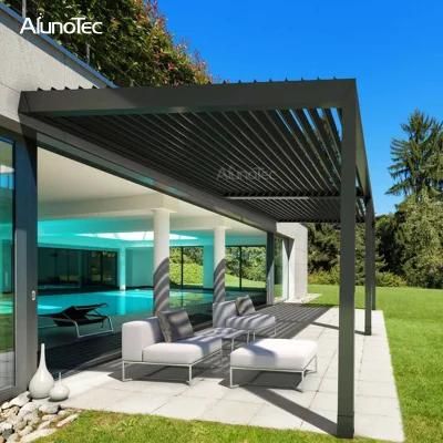 Powder Coating Aluminum Gazebos Electric Pergola with Adjustable Roof Louvers