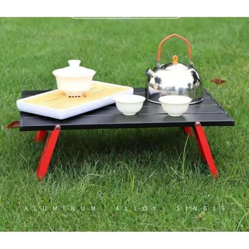 Portable Aluminum Alloy Mini Folding Beach Picnic Table Lightweight Compact Small Tea Dining BBQ Table for Travel Hiking Outdoor Camping Wyz20299