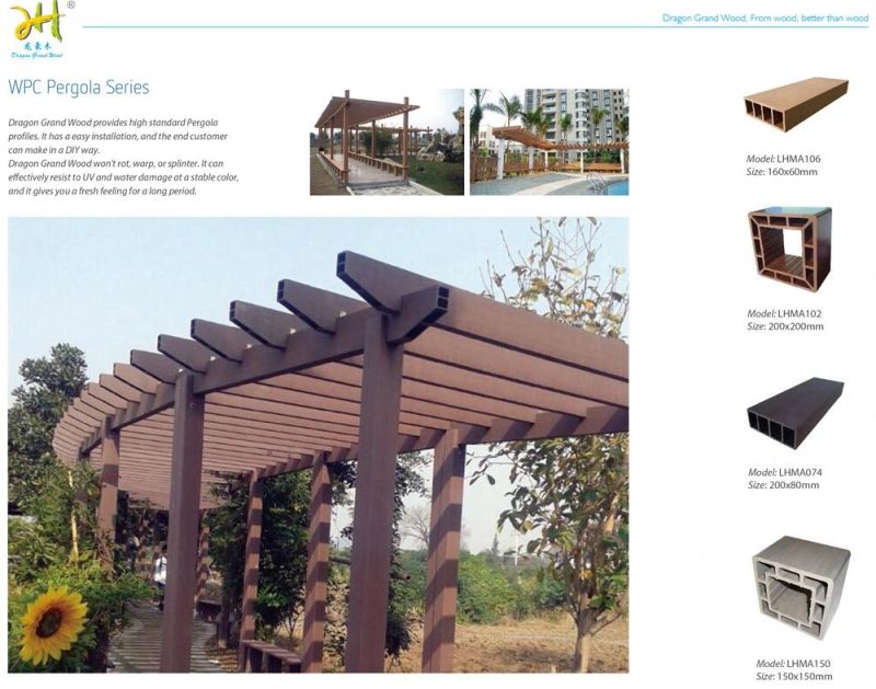 High Standard Wood Plastic Composite Pergola with Longer Service Life