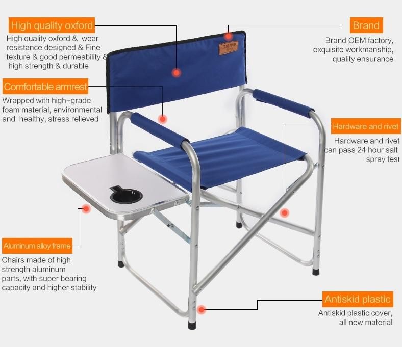 Foldable Director Camping Folding Chair with Ice Bag