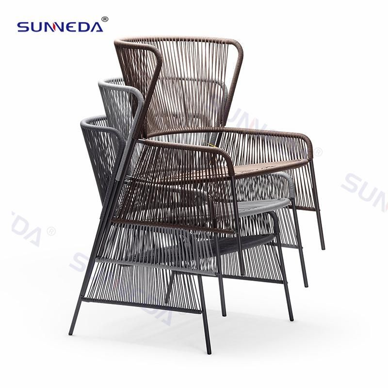 Customized Colorful PE Rattan Chair Sets Moderate Patio Commercial Outdoor Furniture