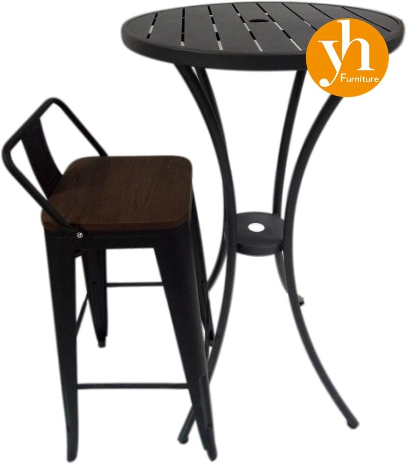 Outdoor Furniture Garden Bar Chair Patio Metal Rattan Decor Bar Set