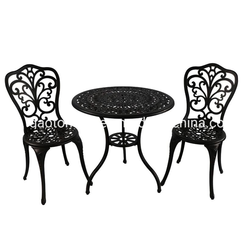 Black Patio Bistro Set Cast Aluminum Outdoor Bistro Set Coffee House Bistro Table